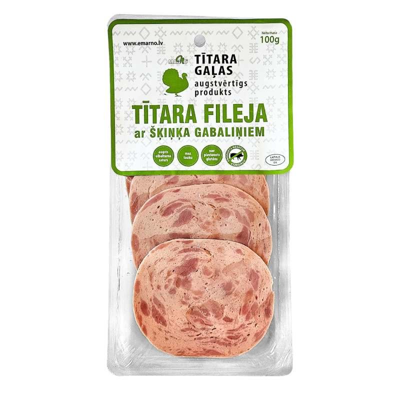 Marno Tītara filejas desa ar šķiņķa gabaliņiem 100g